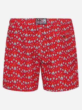 Herren-Badeshorts aus leichtem Stoff mit Tequila-Aufdruck