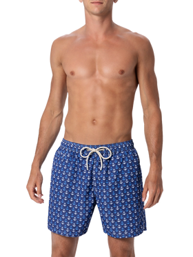 Man lightweight fabric swim-shorts Lighting Micro Fantasy with anchor print - MC2 Saint Barth