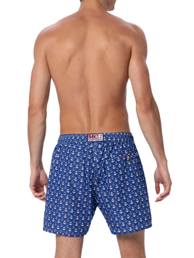 Man lightweight fabric swim-shorts Lighting Micro Fantasy with anchor print - MC2 Saint Barth