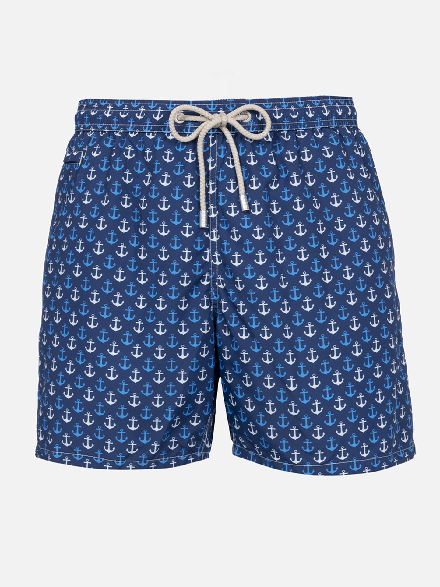 Man lightweight fabric swim-shorts Lighting Micro Fantasy with anchor print - MC2 Saint Barth