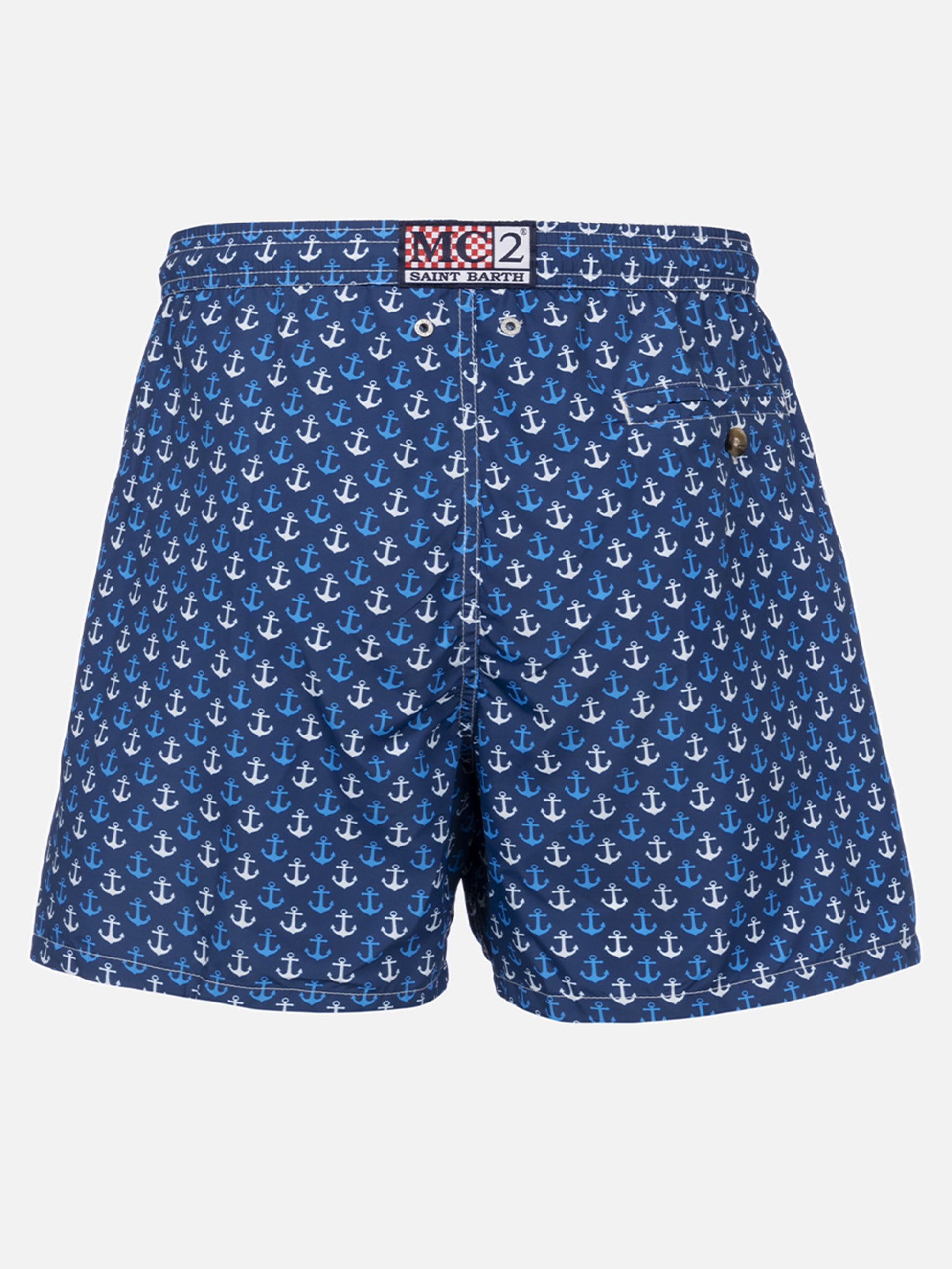 Man lightweight fabric swim-shorts Lighting Micro Fantasy with anchor print - MC2 Saint Barth