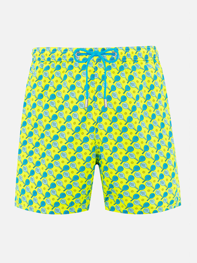 Mc2 Saint Barth Man lightweight fabric swim-shorts Lighting Micro Fantasy with padel print