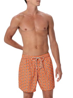 Man lightweight fabric swim-shorts Lighting Micro Fantasy with cars print - MC2 Saint Barth