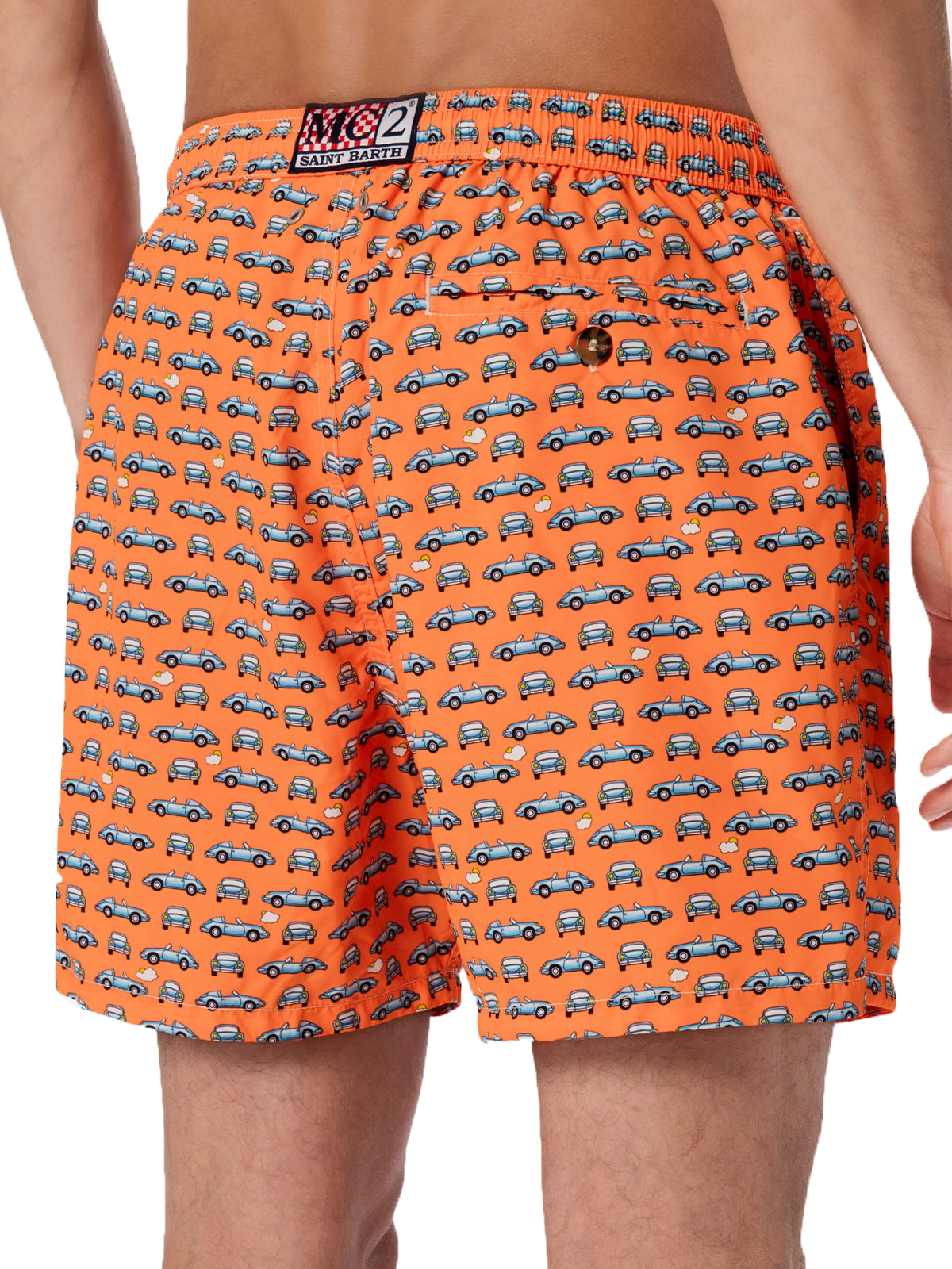 Man lightweight fabric swim-shorts Lighting Micro Fantasy with cars print - MC2 Saint Barth