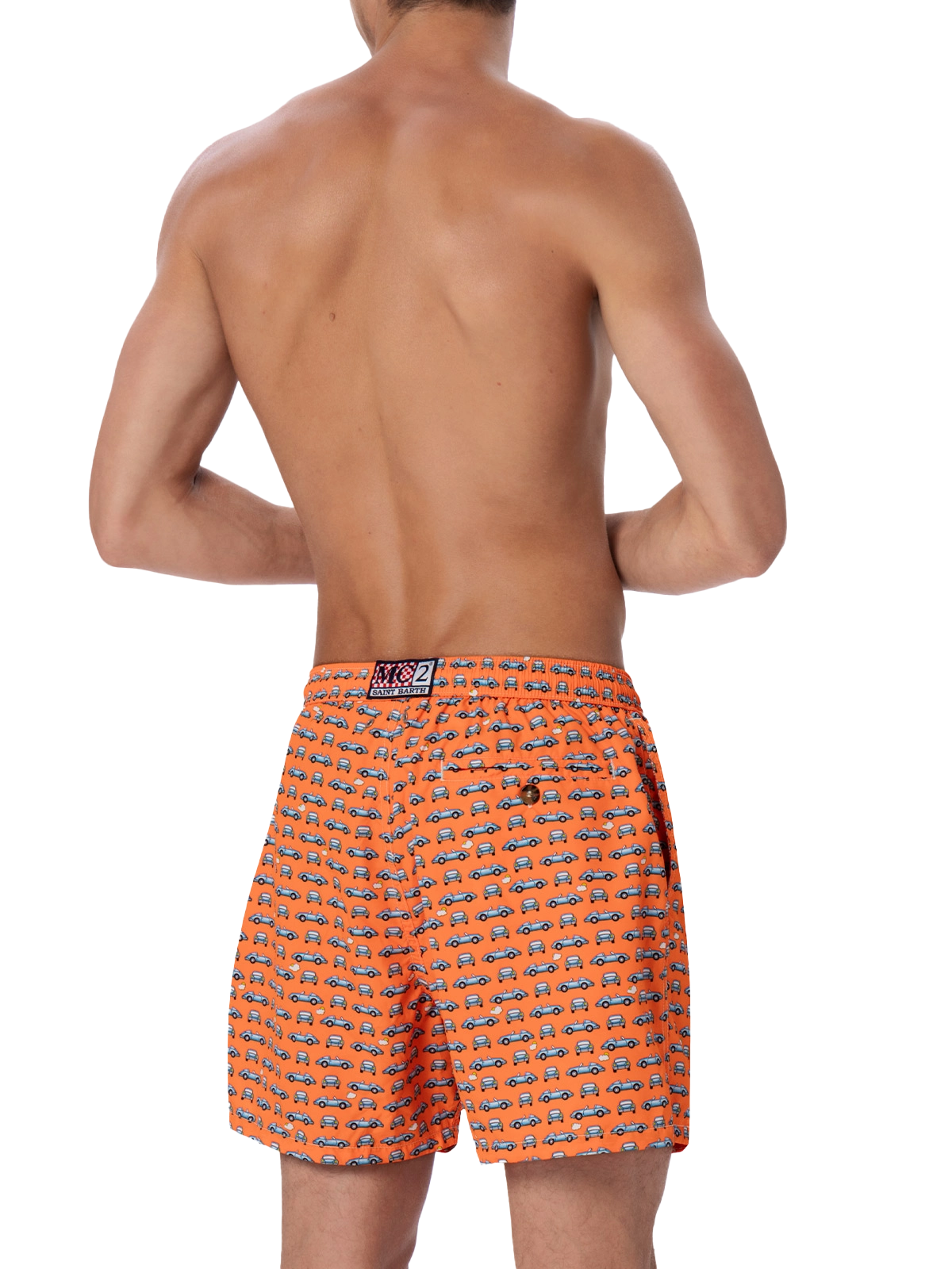 Man lightweight fabric swim-shorts Lighting Micro Fantasy with cars print - MC2 Saint Barth