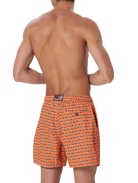 Man lightweight fabric swim-shorts Lighting Micro Fantasy with cars print - MC2 Saint Barth