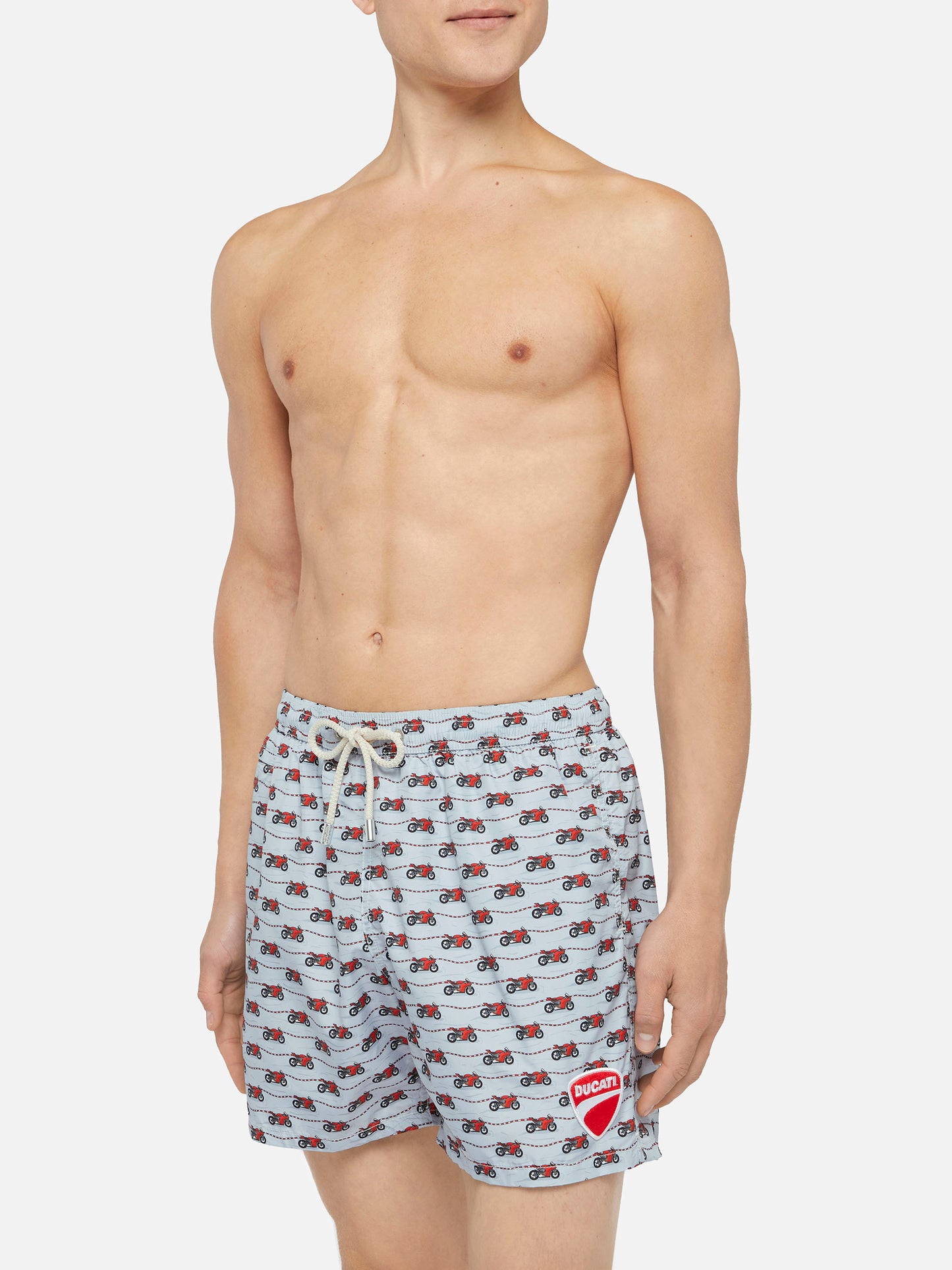 Lightweight fabric swim shorts Lighting with Ducati print | DUCATI MOTOR SPECIAL EDITION - MC2 Saint Barth