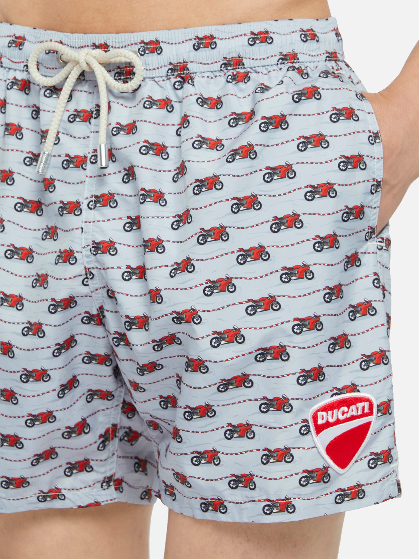 Lightweight fabric swim shorts Lighting with Ducati print | DUCATI MOTOR SPECIAL EDITION - MC2 Saint Barth