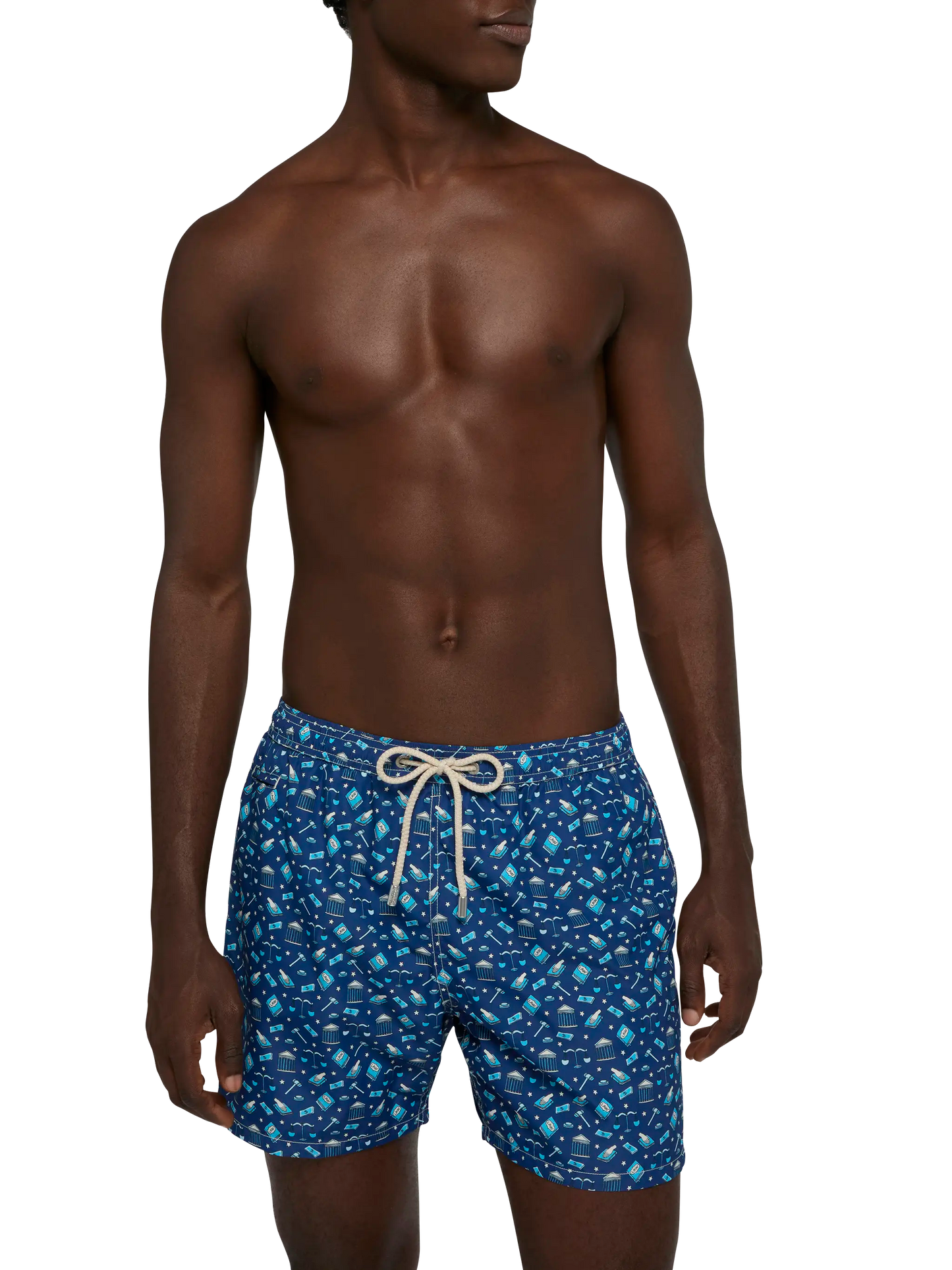 Lightweight fabric swim shorts Lighting with lawyer mood print - MC2 Saint Barth