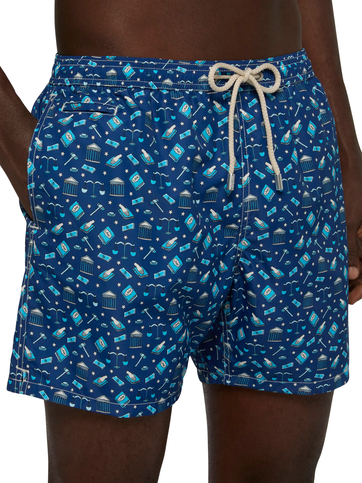 Lightweight fabric swim shorts Lighting with lawyer mood print - MC2 Saint Barth