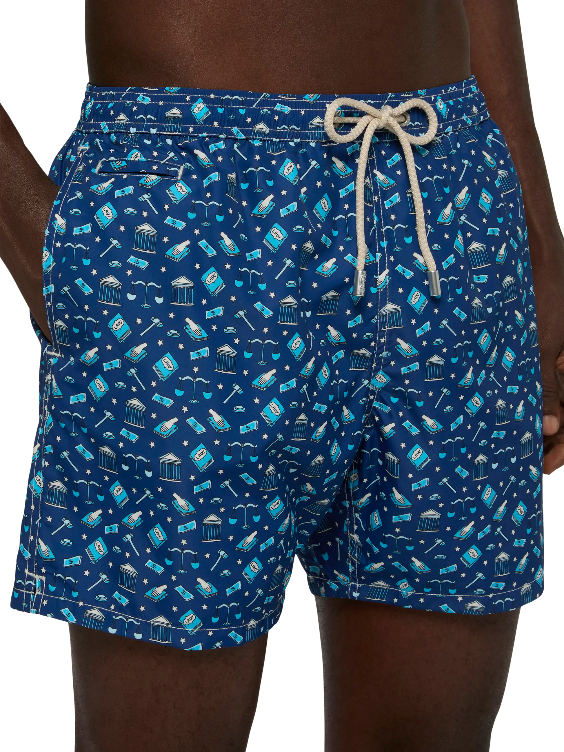 Lightweight fabric swim shorts Lighting with lawyer mood print - MC2 Saint Barth