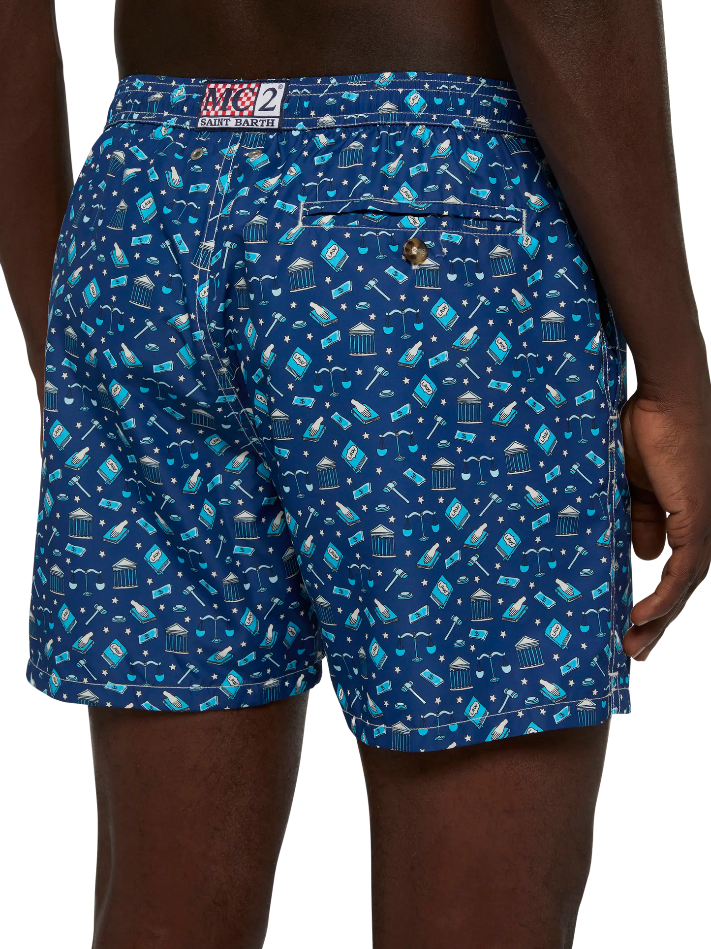 Lightweight fabric swim shorts Lighting with lawyer mood print - MC2 Saint Barth