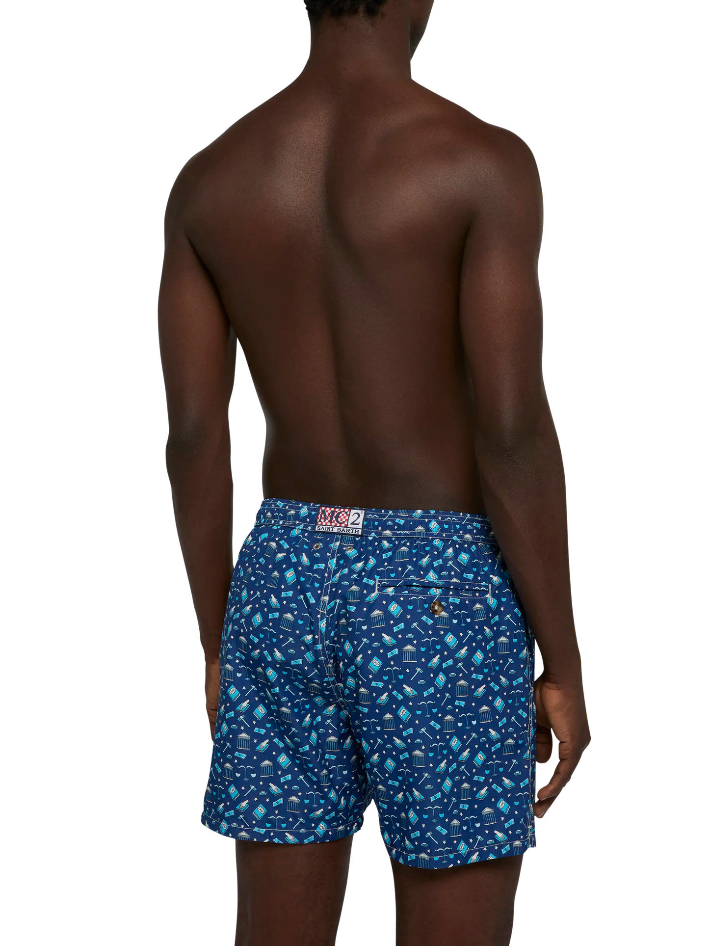Lightweight fabric swim shorts Lighting with lawyer mood print - MC2 Saint Barth