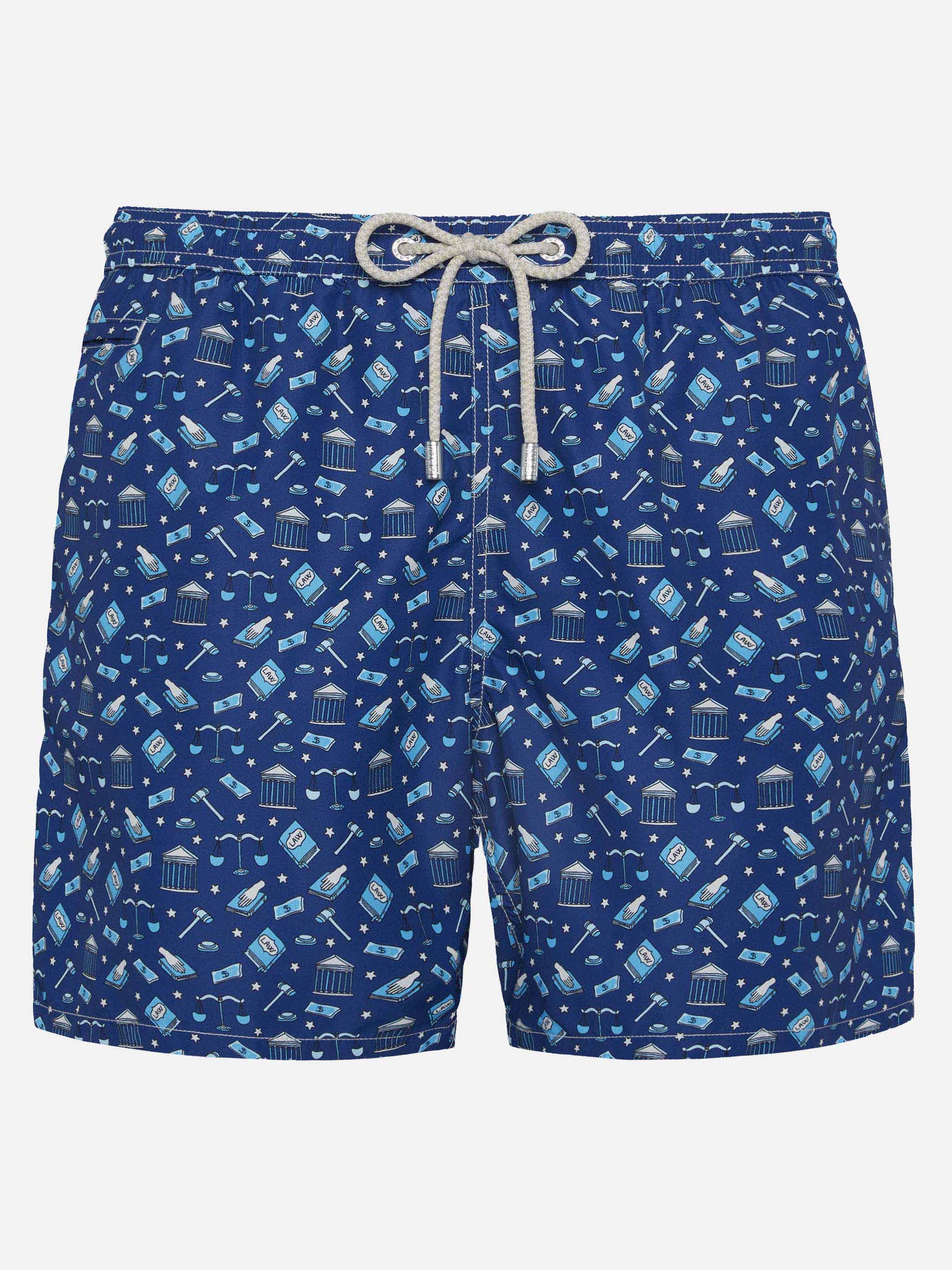 Lightweight fabric swim shorts Lighting with lawyer mood print - MC2 Saint Barth