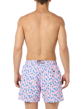 Man lightweight fabric swim-shorts Lighting Micro Fantasy with jellyfishes print - MC2 Saint Barth