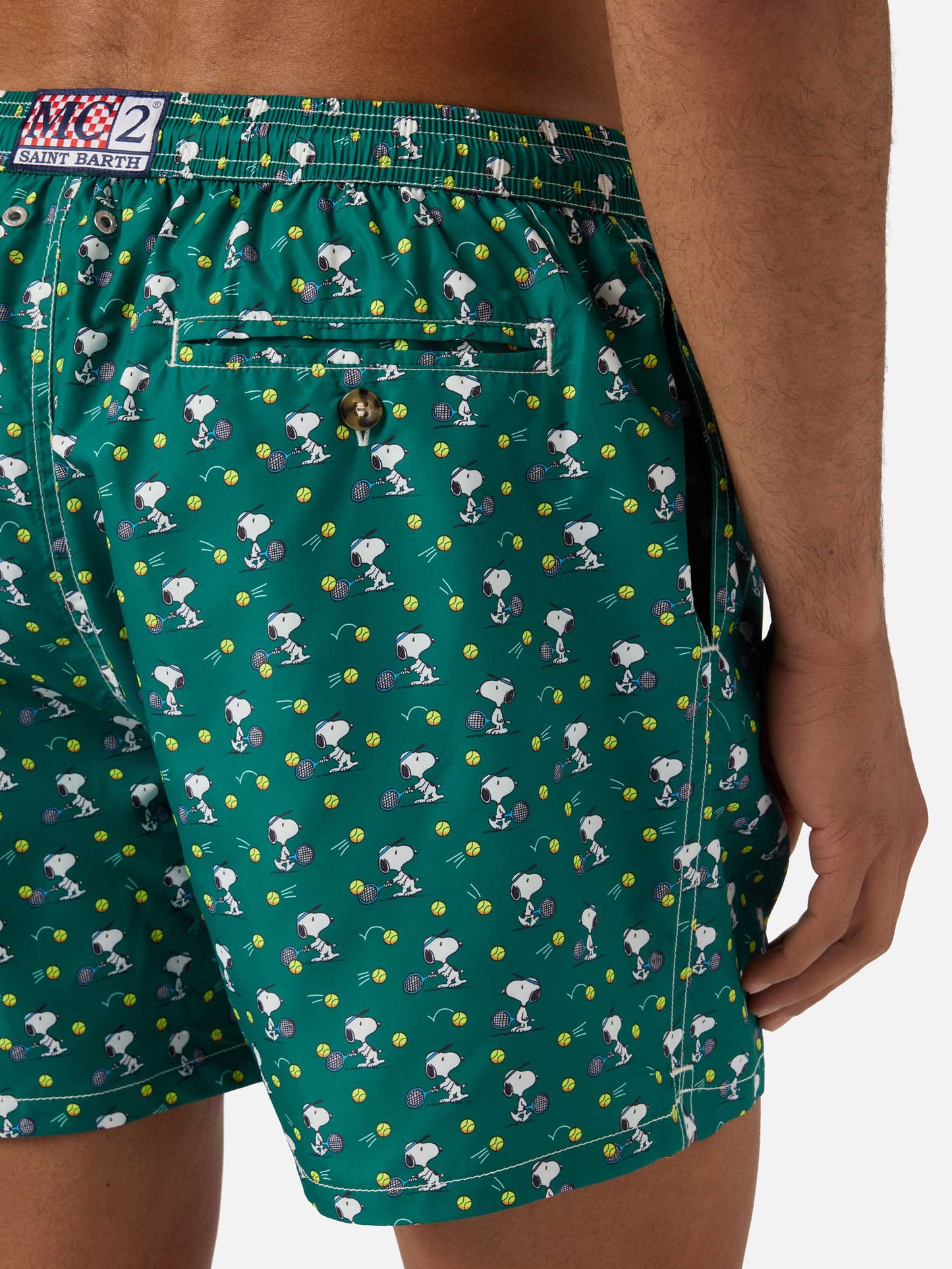 Costume mare Lighting Micro verde con stampa Snoopy tennis | Special Edition