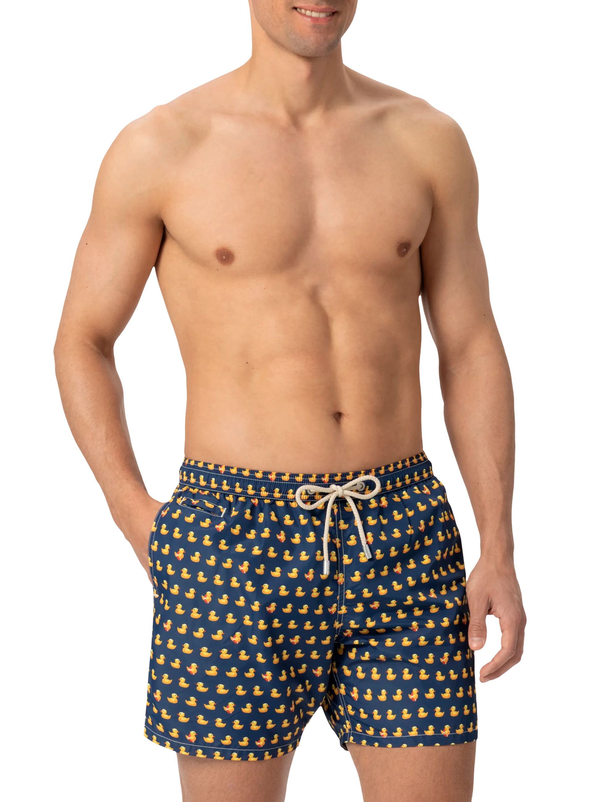 Lightweight fabric swim shorts Lighting with ducky print - MC2 Saint Barth