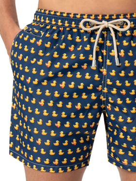 Lightweight fabric swim shorts Lighting with ducky print - MC2 Saint Barth