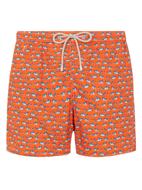Lightweight fabric swim shorts Lighting with micro shark print - MC2 Saint Barth