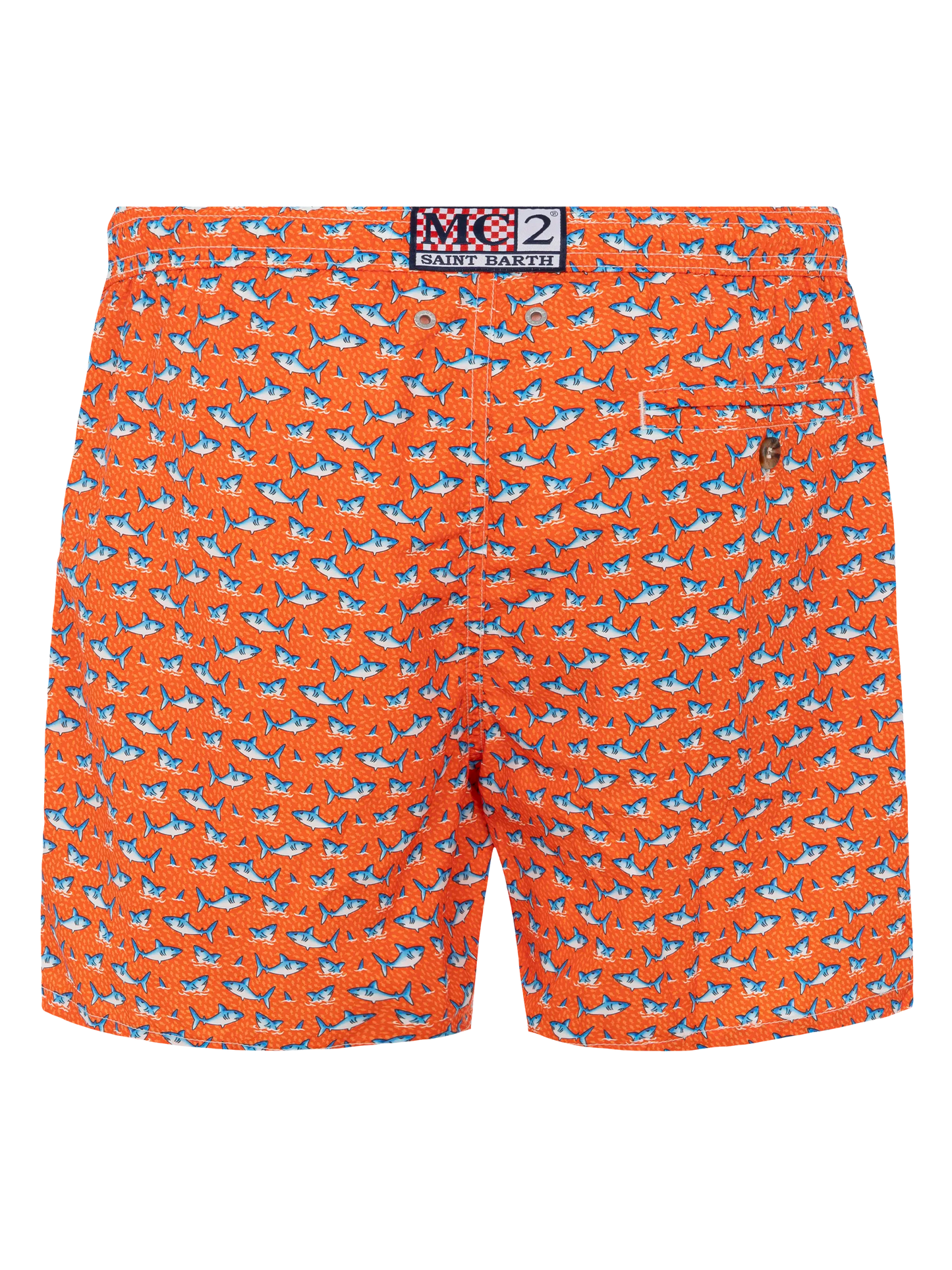 Lightweight fabric swim shorts Lighting with micro shark print - MC2 Saint Barth