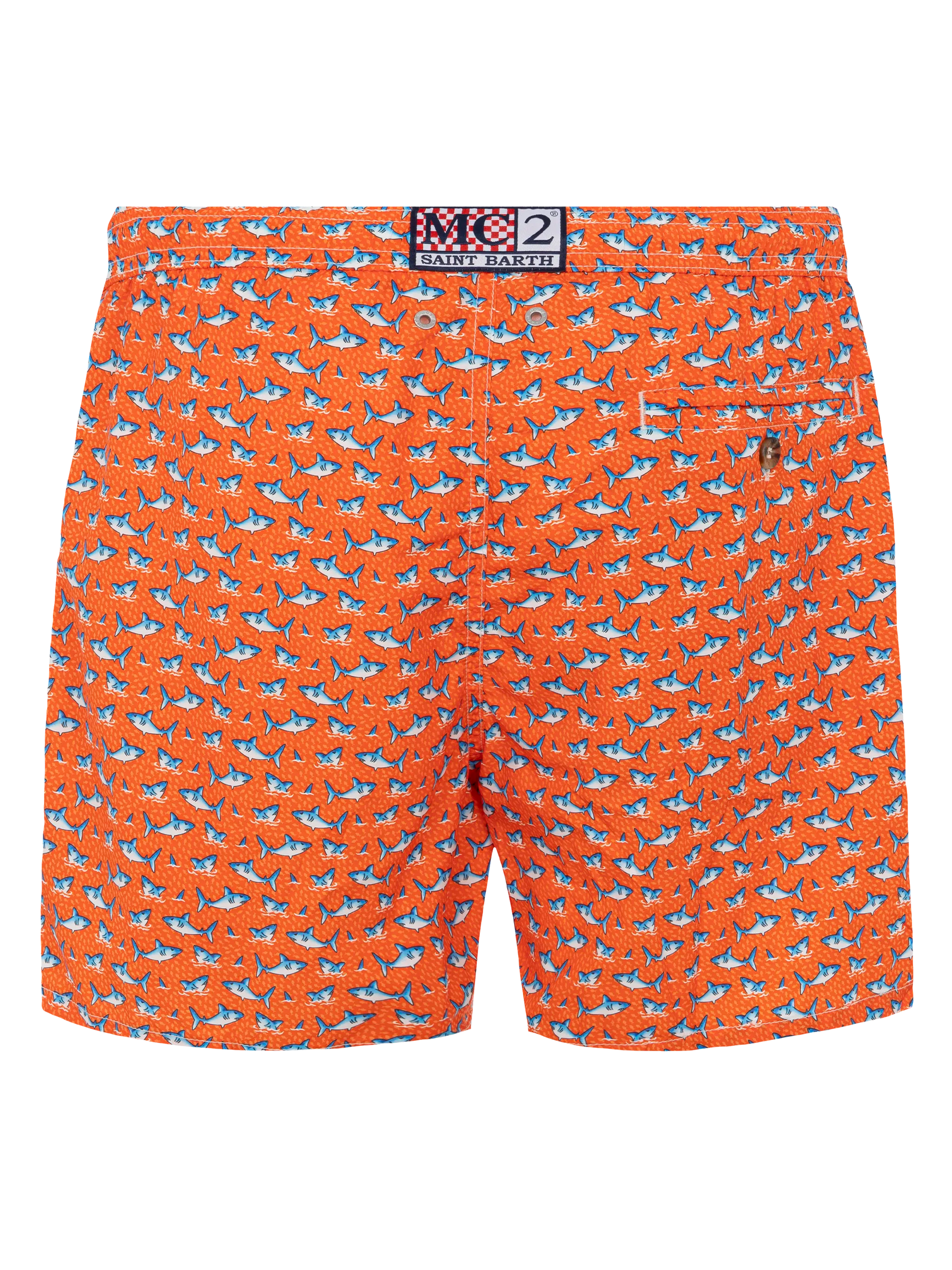 Lightweight fabric swim shorts Lighting with micro shark print - MC2 Saint Barth