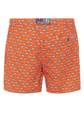 Lightweight fabric swim shorts Lighting with micro shark print - MC2 Saint Barth