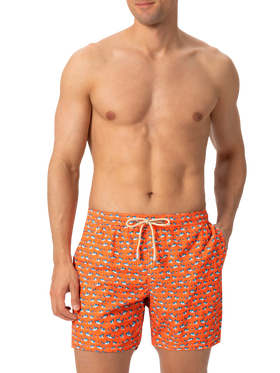 Lightweight fabric swim shorts Lighting with micro shark print - MC2 Saint Barth