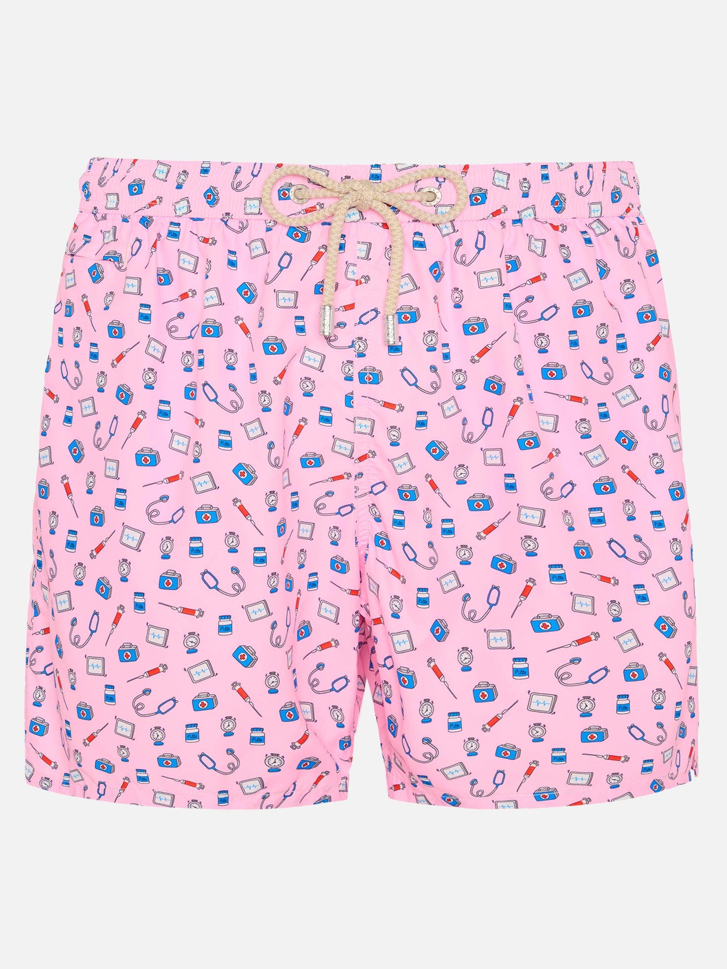 Lightweight fabric swim shorts Lighting with doctor job print