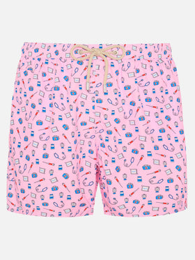 Lightweight fabric swim shorts Lighting with doctor job print