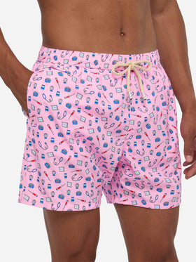 Lightweight fabric swim shorts Lighting with doctor job print
