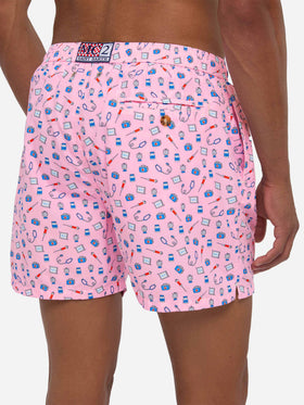 Lightweight fabric swim shorts Lighting with doctor job print