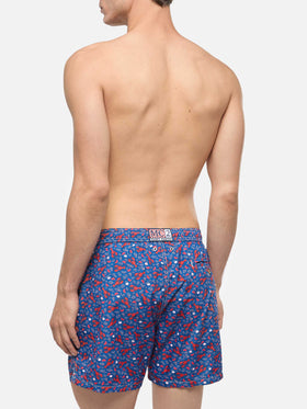 Lightweight fabric swim shorts Lighting with lobster print - MC2 Saint Barth