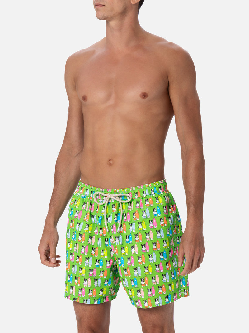 Herren-Badeshorts aus leichtem Stoff Lighting Micro Fantasy mit Surfer-Dogs-Aufdruck