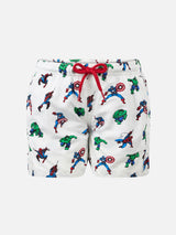 Boy lightweight fabric swim-shorts Jean Lighting with Marvel superheroes print | MARVEL SPECIAL EDITION