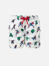 Boy lightweight fabric swim-shorts Jean Lighting with Marvel superheroes print | MARVEL SPECIAL EDITION