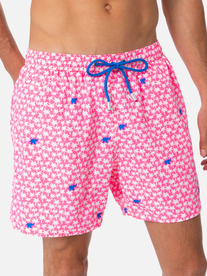 Herren-Badeshorts aus leichtem Stoff Lighting Micro Fantasy mit Palmen-Print