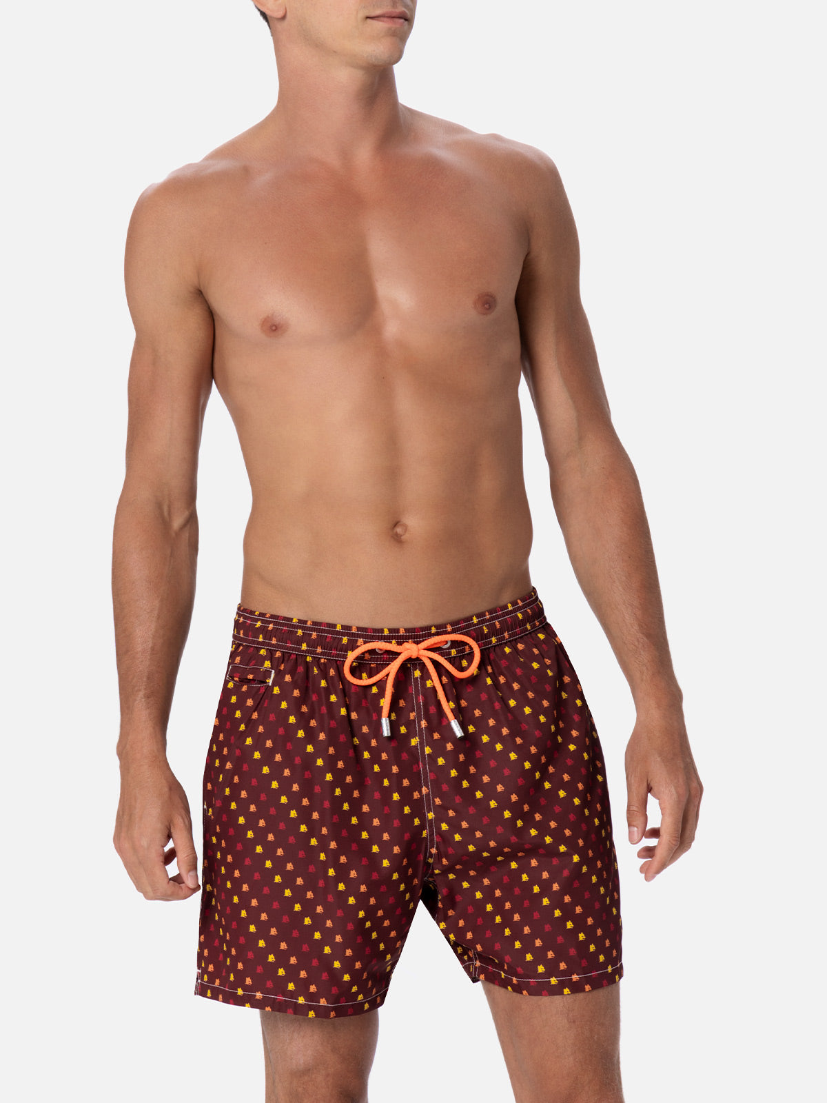 Leichte Badehose aus Stoff mit Roma-Print | AS ROMA SPECIAL EDITION