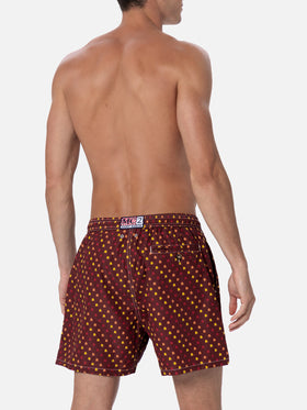 Leichte Badehose aus Stoff mit Roma-Print | AS ROMA SPECIAL EDITION