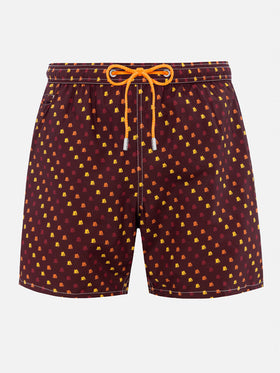 Leichte Badehose aus Stoff mit Roma-Print | AS ROMA SPECIAL EDITION