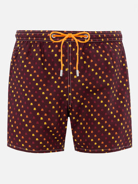 Lightweight fabric swim-shorts Lighting with Roma print | AS ROMA SPECIAL EDITION