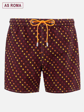Leichte Badehose aus Stoff mit Roma-Print | AS ROMA SPECIAL EDITION