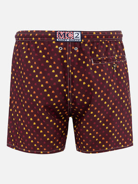 Leichte Badehose aus Stoff mit Roma-Print | AS ROMA SPECIAL EDITION