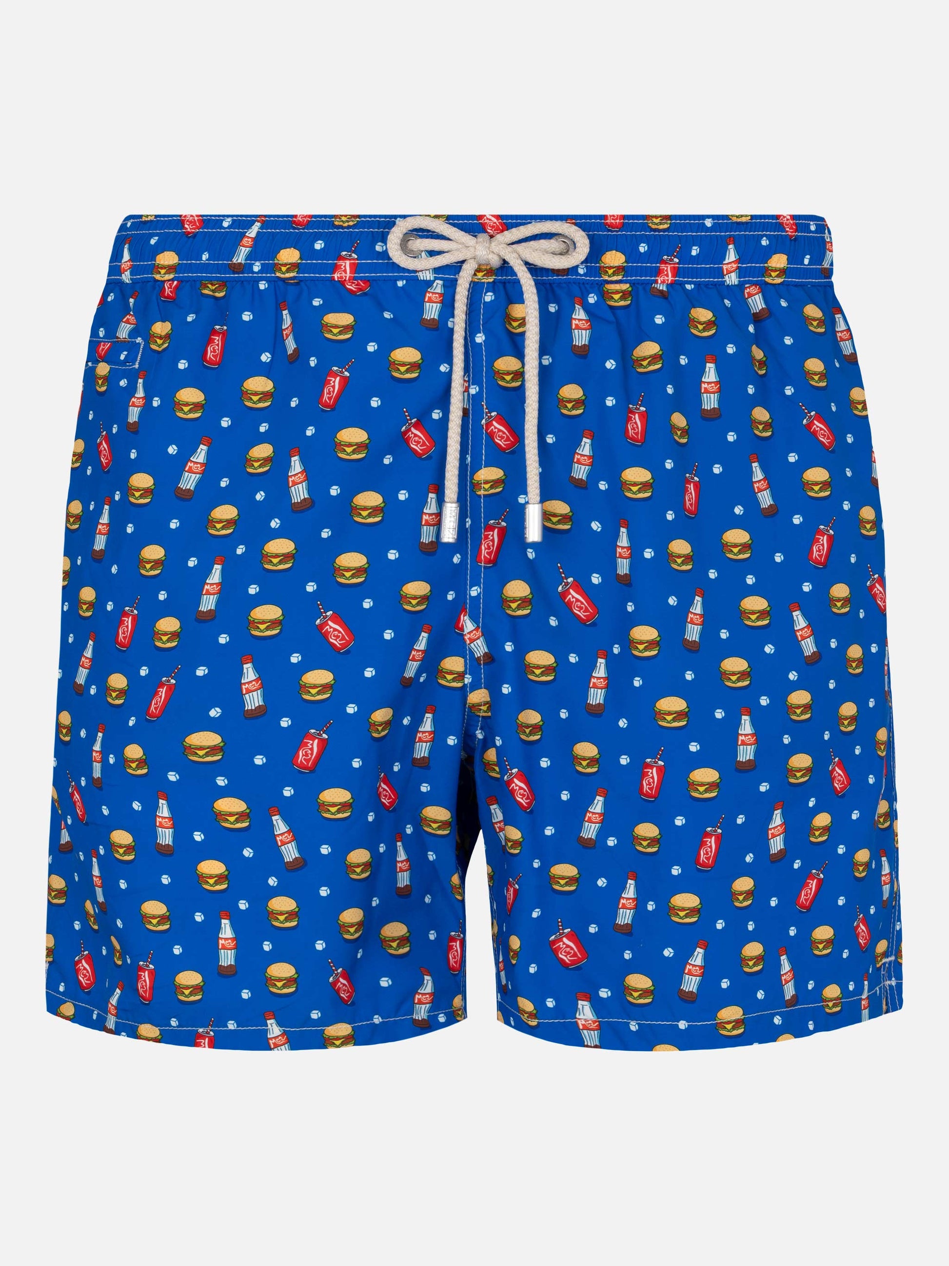 Lightweight fabric swim shorts Lighting with fast food print - MC2 Saint Barth