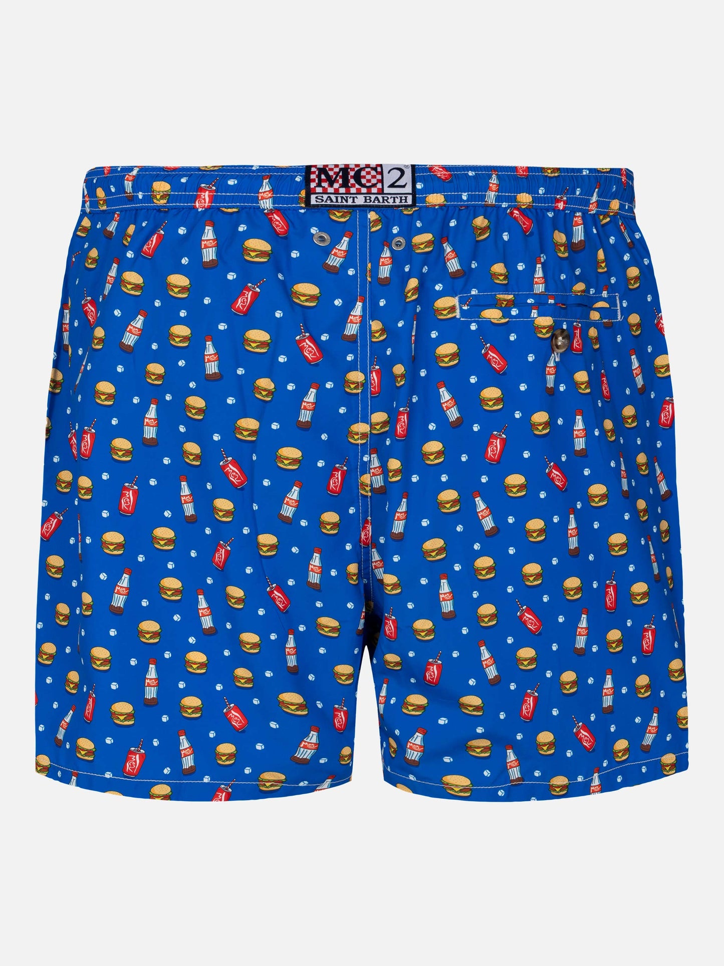 Lightweight fabric swim shorts Lighting with fast food print - MC2 Saint Barth