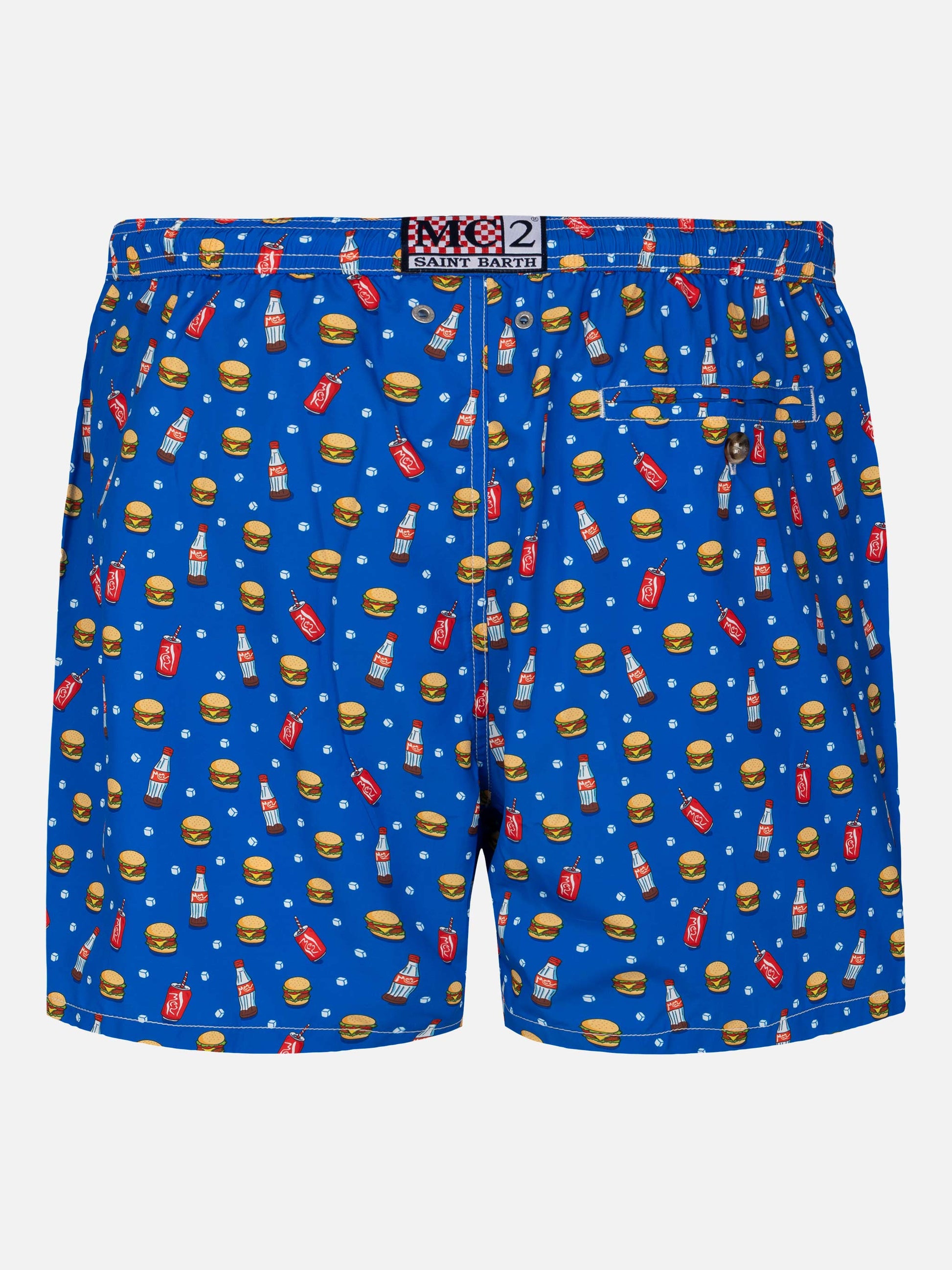 Lightweight fabric swim shorts Lighting with fast food print - MC2 Saint Barth