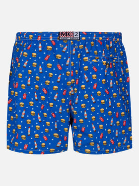 Lightweight fabric swim shorts Lighting with fast food print - MC2 Saint Barth