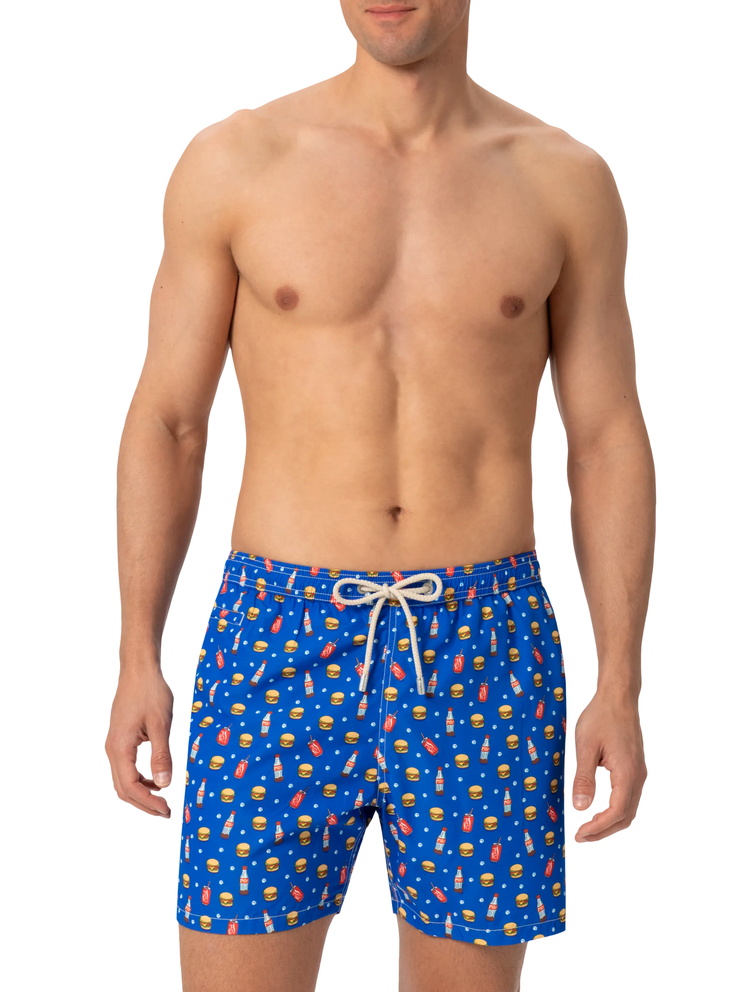 Lightweight fabric swim shorts Lighting with fast food print - MC2 Saint Barth