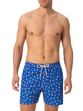 Lightweight fabric swim shorts Lighting with fast food print - MC2 Saint Barth
