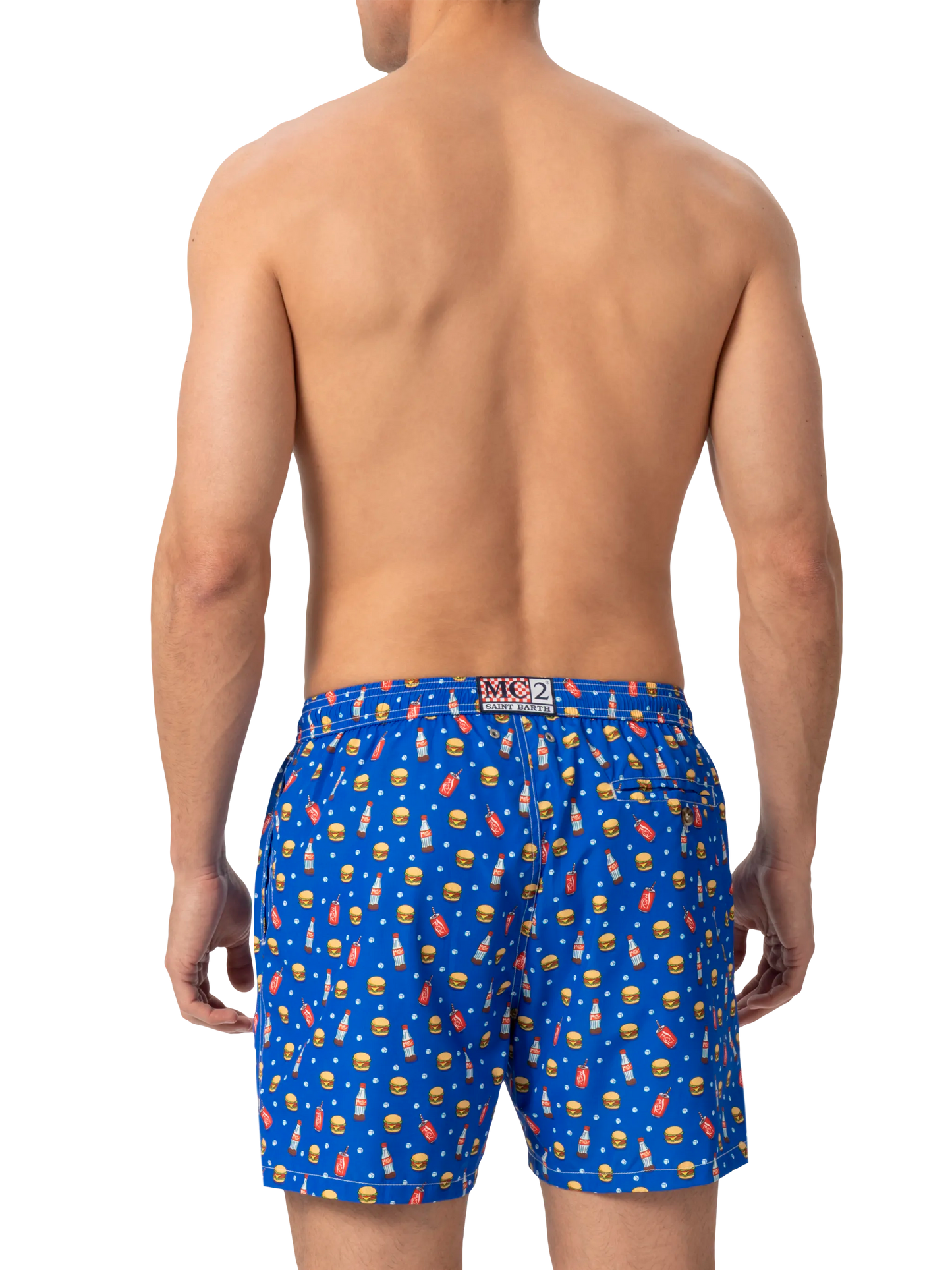 Lightweight fabric swim shorts Lighting with fast food print - MC2 Saint Barth