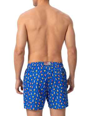 Lightweight fabric swim shorts Lighting with fast food print - MC2 Saint Barth